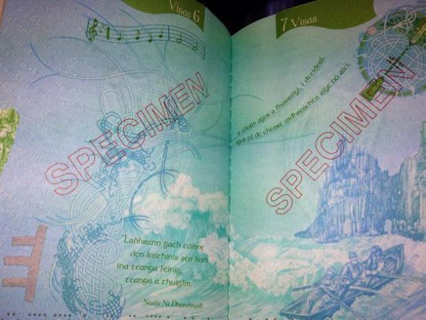 Nuala Ní Dhomhnaíll featured on passport