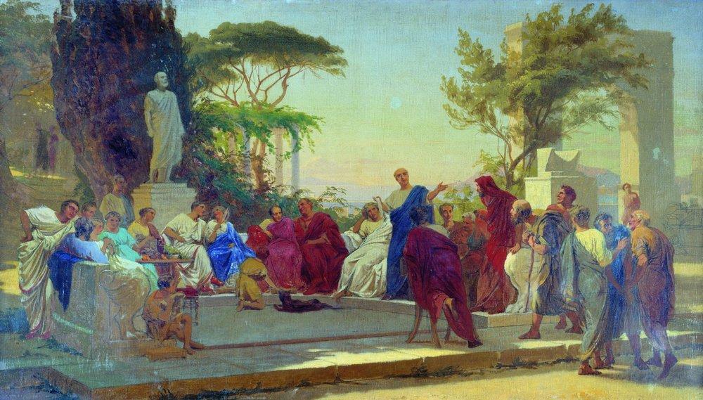 Horace reads before Maecenas, by Fyodor Bronnikov
